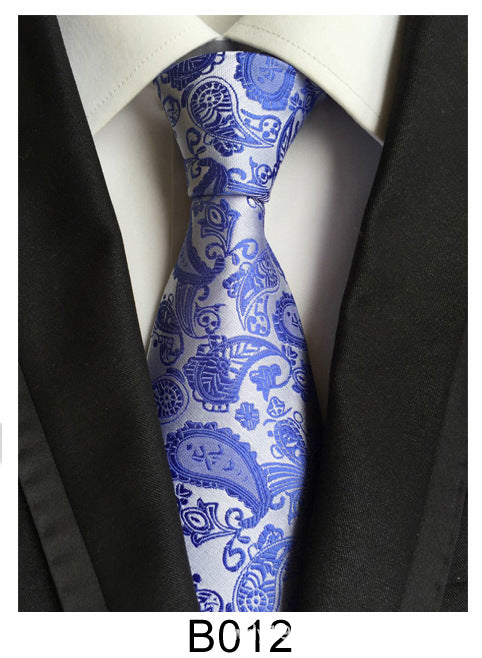 Men's Jacquard Polyester Tie – Classic Stripe Business & Casual Necktie