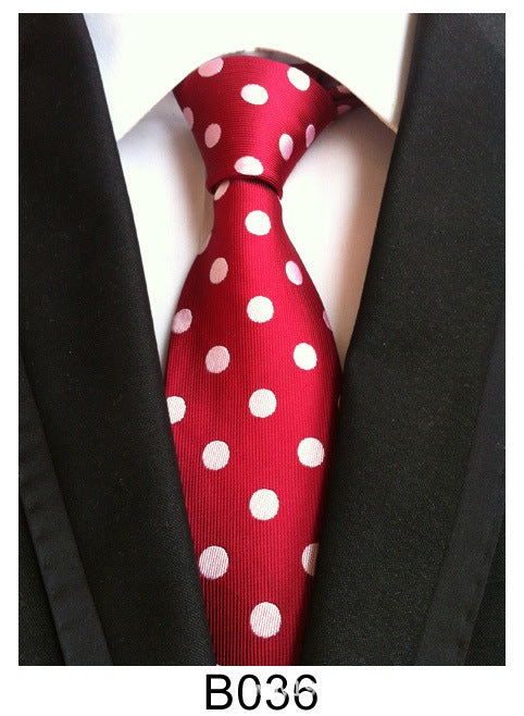 Men's Jacquard Polyester Tie – Classic Stripe Business & Casual Necktie
