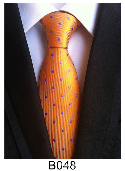 Men's Jacquard Polyester Tie – Classic Stripe Business & Casual Necktie