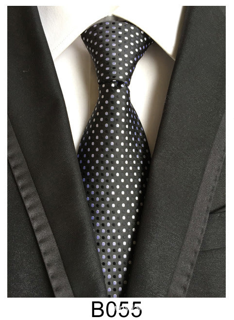 Men's Jacquard Polyester Tie – Classic Stripe Business & Casual Necktie