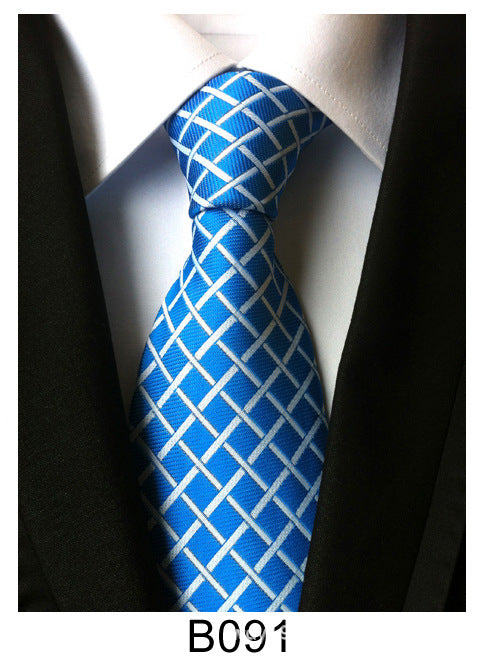 Men's Jacquard Polyester Tie – Classic Stripe Business & Casual Necktie