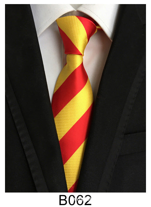 Men's Jacquard Polyester Tie – Classic Stripe Business & Casual Necktie