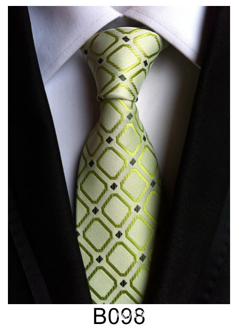 Men's Jacquard Polyester Tie – Classic Stripe Business & Casual Necktie