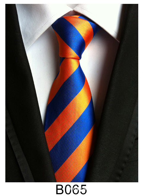 Men's Jacquard Polyester Tie – Classic Stripe Business & Casual Necktie