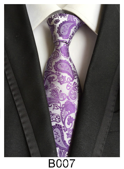 Men's Jacquard Polyester Tie – Classic Stripe Business & Casual Necktie