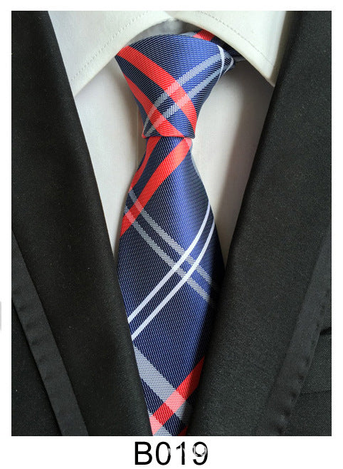 Men's Jacquard Polyester Tie – Classic Stripe Business & Casual Necktie