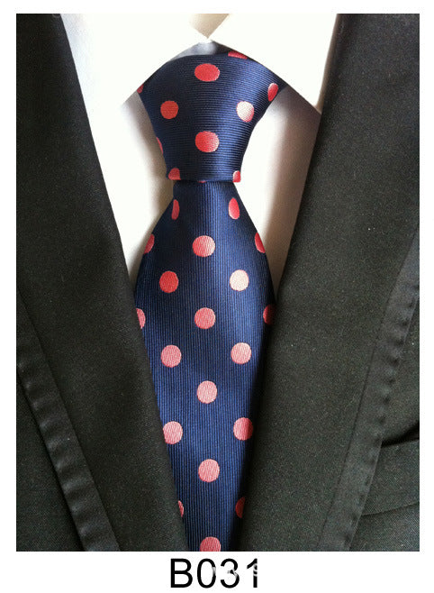 Men's Jacquard Polyester Tie – Classic Stripe Business & Casual Necktie