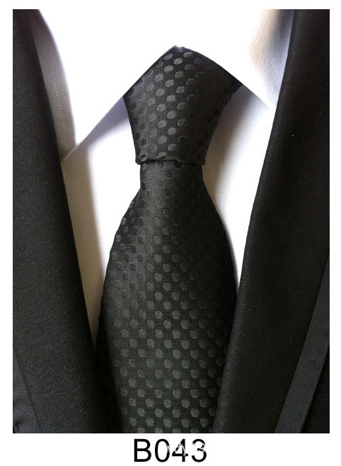 Men's Jacquard Polyester Tie – Classic Stripe Business & Casual Necktie