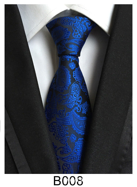 Men's Jacquard Polyester Tie – Classic Stripe Business & Casual Necktie