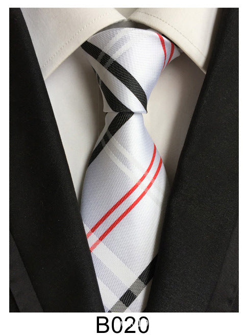 Men's Jacquard Polyester Tie – Classic Stripe Business & Casual Necktie