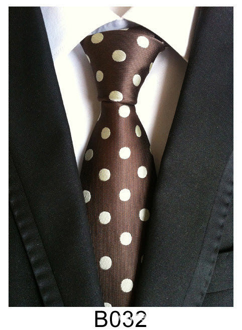 Men's Jacquard Polyester Tie – Classic Stripe Business & Casual Necktie