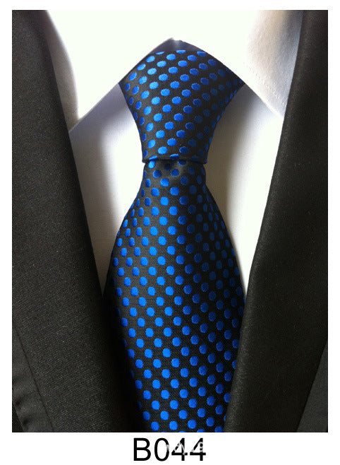 Men's Jacquard Polyester Tie – Classic Stripe Business & Casual Necktie