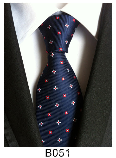 Men's Jacquard Polyester Tie – Classic Stripe Business & Casual Necktie