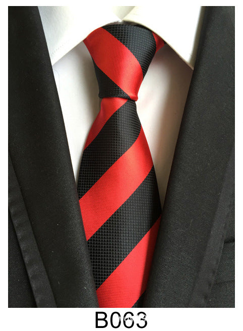 Men's Jacquard Polyester Tie – Classic Stripe Business & Casual Necktie
