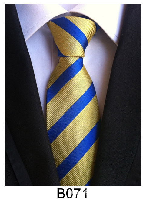 Men's Jacquard Polyester Tie – Classic Stripe Business & Casual Necktie
