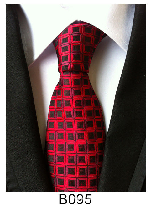 Men's Jacquard Polyester Tie – Classic Stripe Business & Casual Necktie