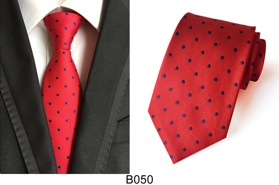 Men's Jacquard Polyester Tie – Classic Stripe Business & Casual Necktie