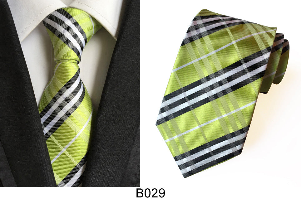Men's Jacquard Polyester Tie – Classic Stripe Business & Casual Necktie