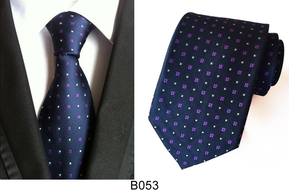 Men's Jacquard Polyester Tie – Classic Stripe Business & Casual Necktie