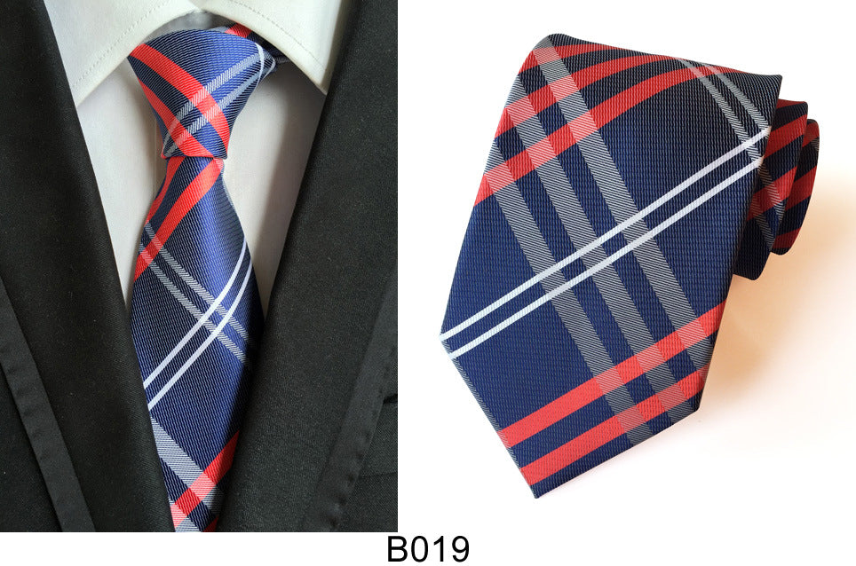 Men's Jacquard Polyester Tie – Classic Stripe Business & Casual Necktie