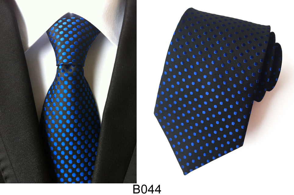Men's Jacquard Polyester Tie – Classic Stripe Business & Casual Necktie