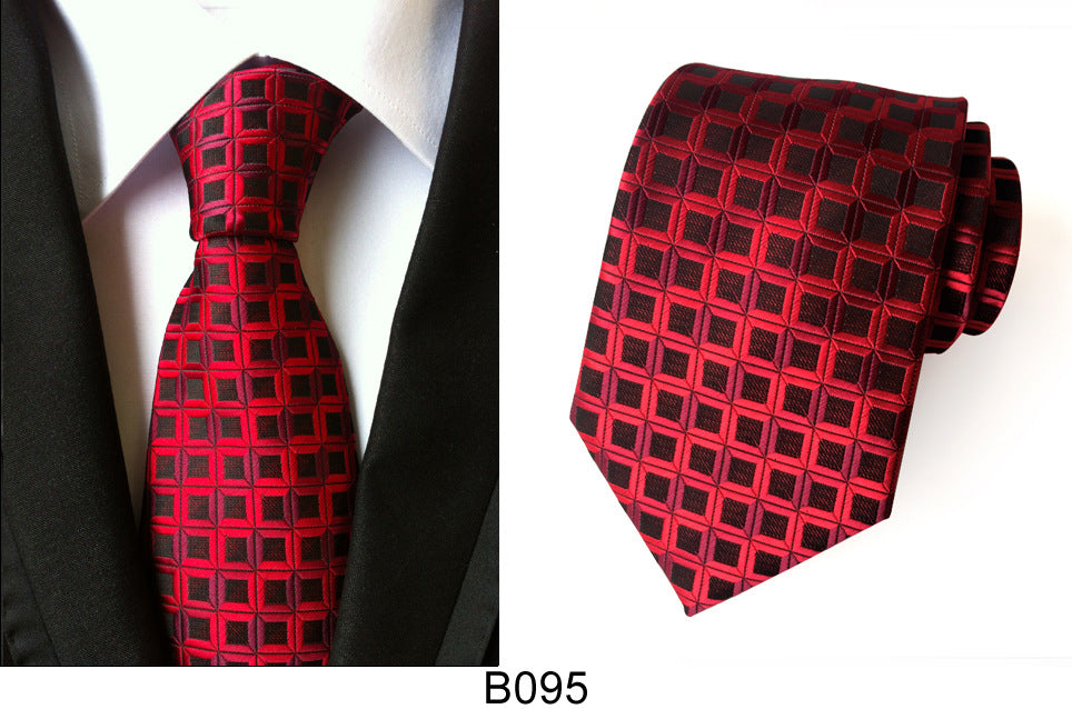 Men's Jacquard Polyester Tie – Classic Stripe Business & Casual Necktie