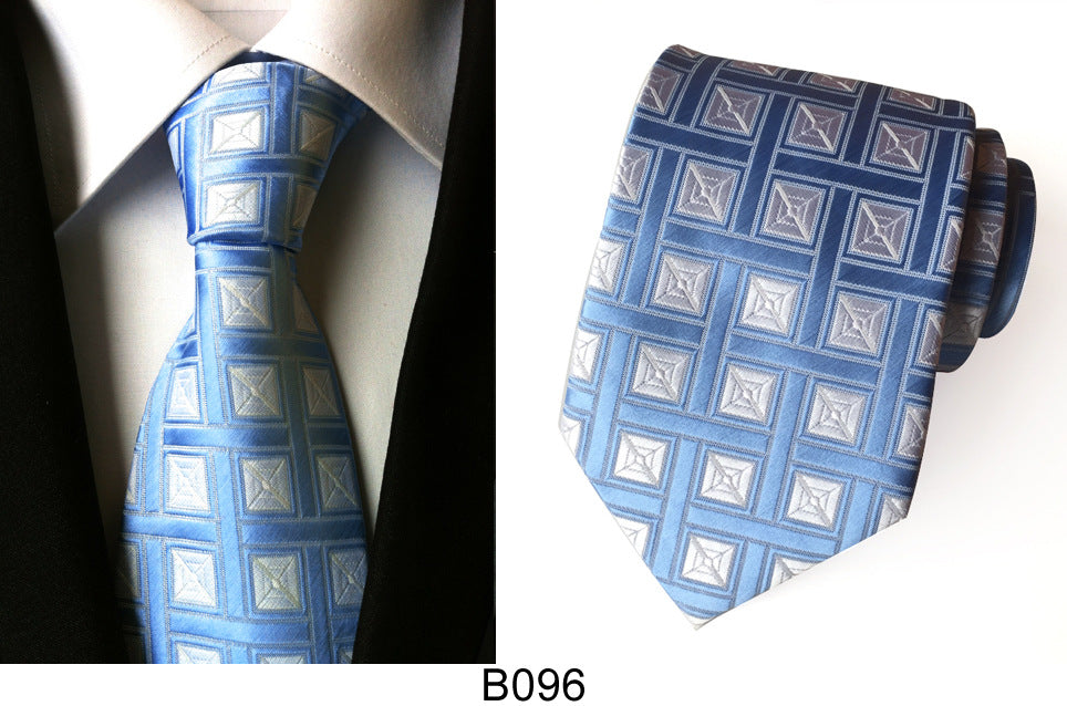 Men's Jacquard Polyester Tie – Classic Stripe Business & Casual Necktie