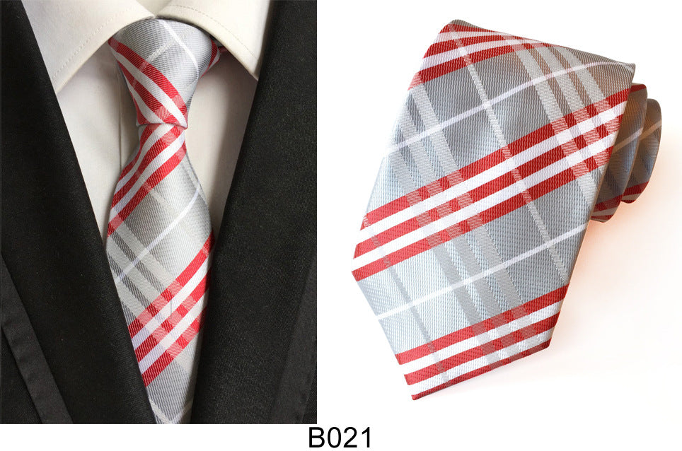 Men's Jacquard Polyester Tie – Classic Stripe Business & Casual Necktie