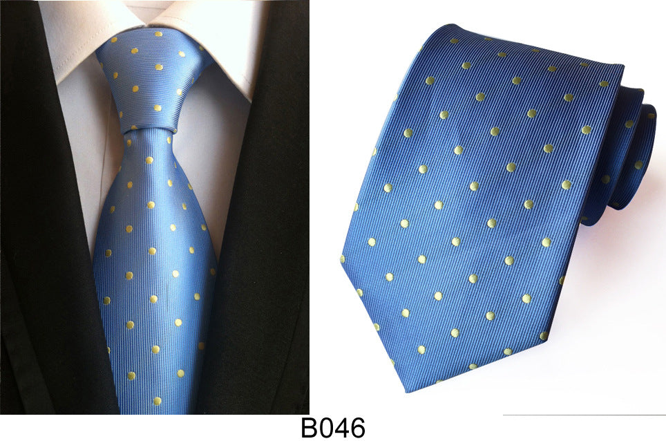 Men's Jacquard Polyester Tie – Classic Stripe Business & Casual Necktie
