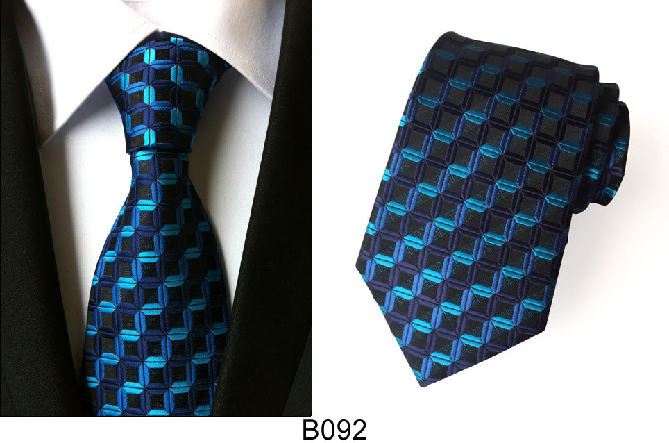 Men's Jacquard Polyester Tie – Classic Stripe Business & Casual Necktie
