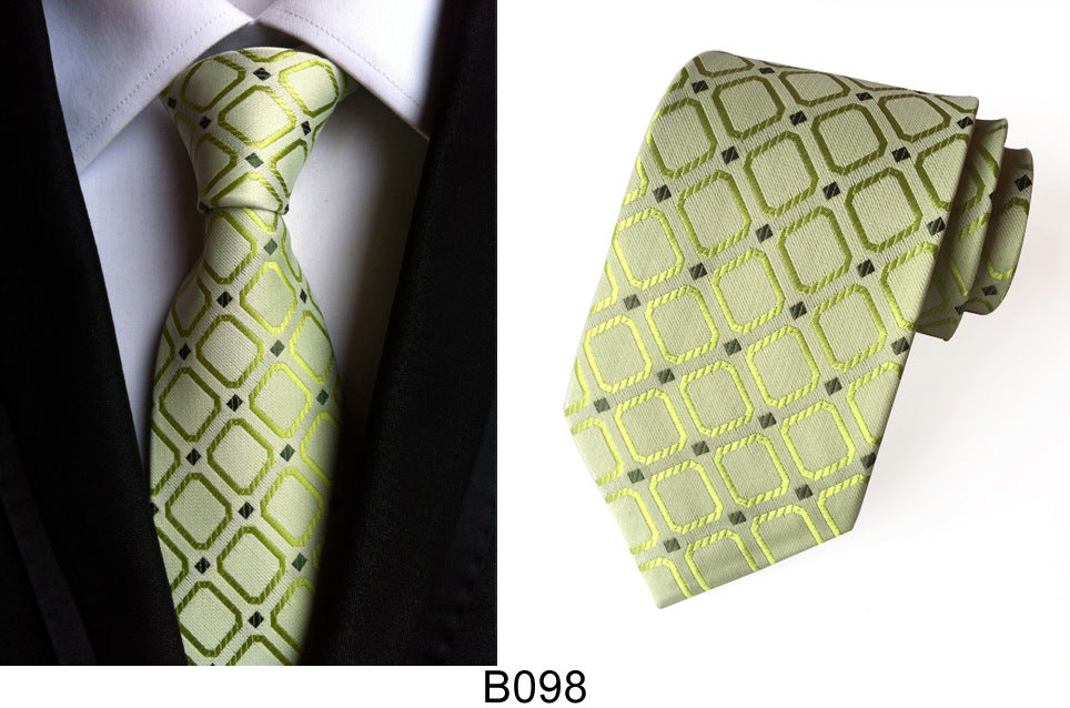 Men's Jacquard Polyester Tie – Classic Stripe Business & Casual Necktie