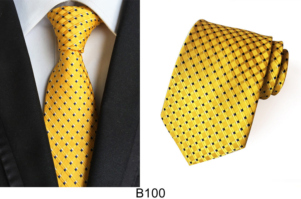 Men's Jacquard Polyester Tie – Classic Stripe Business & Casual Necktie