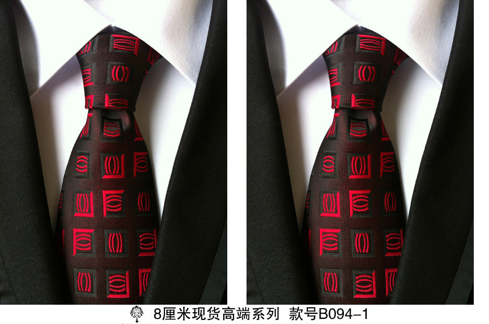 Men's Jacquard Polyester Tie – Classic Stripe Business & Casual Necktie