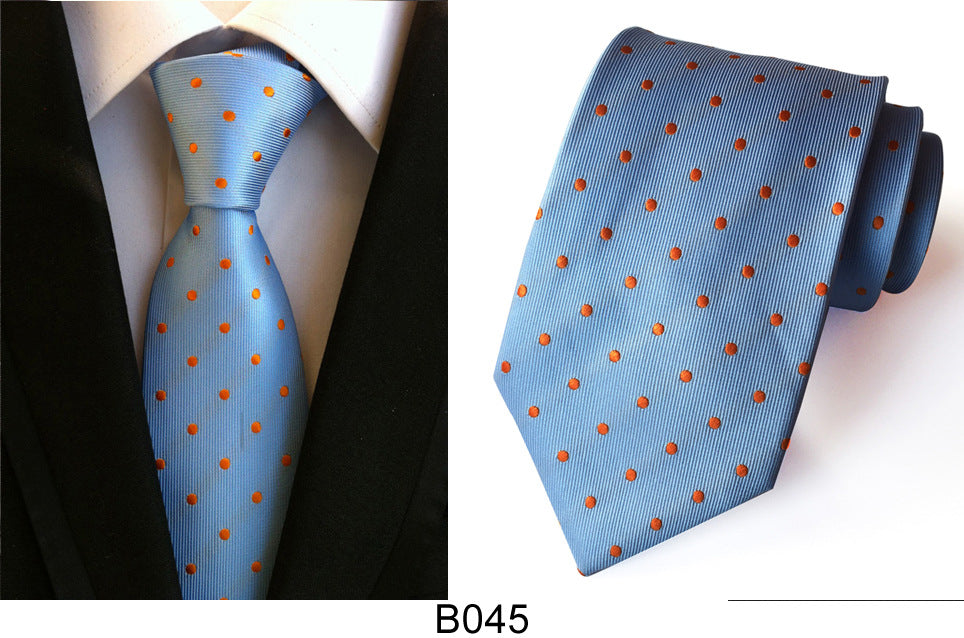 Men's Jacquard Polyester Tie – Classic Stripe Business & Casual Necktie
