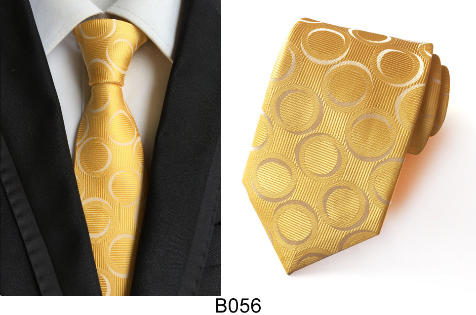 Men's Jacquard Polyester Tie – Classic Stripe Business & Casual Necktie