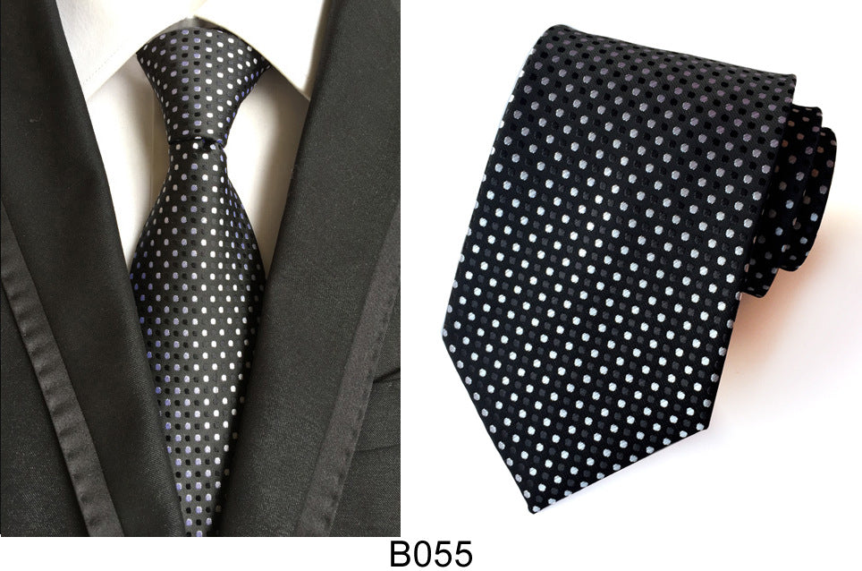 Men's Jacquard Polyester Tie – Classic Stripe Business & Casual Necktie