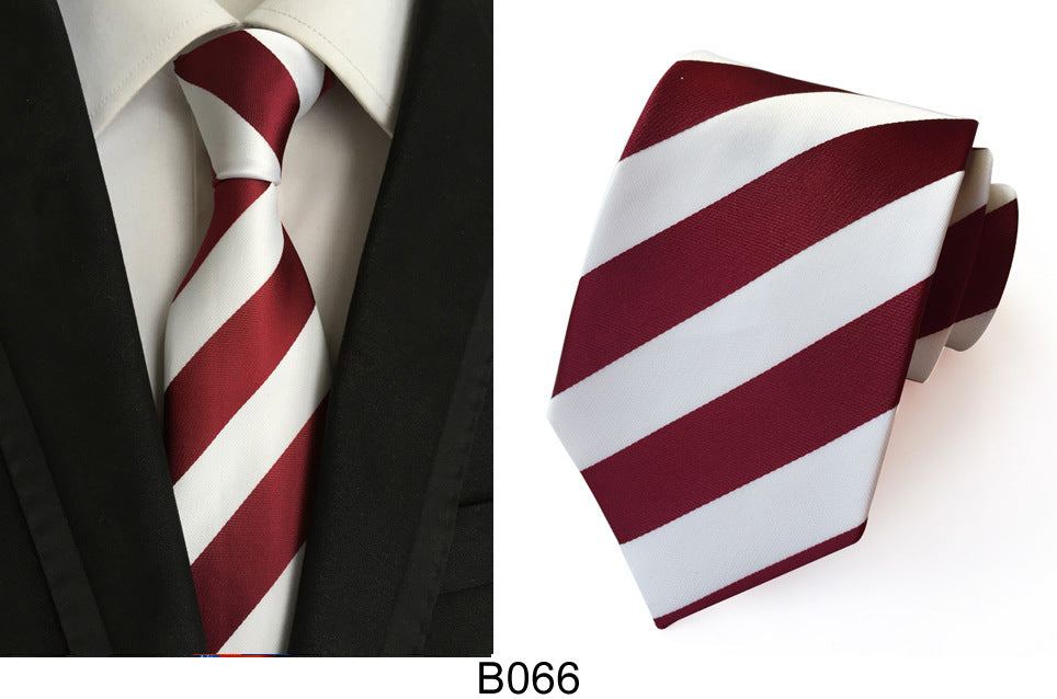 Men's Jacquard Polyester Tie – Classic Stripe Business & Casual Necktie