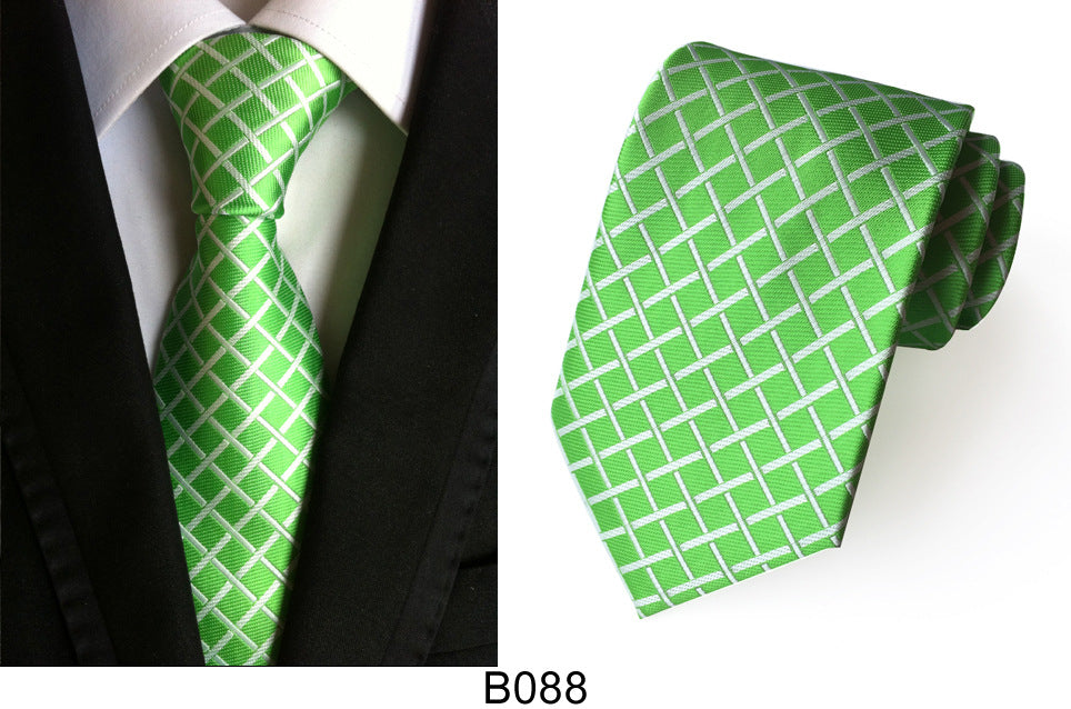 Men's Jacquard Polyester Tie – Classic Stripe Business & Casual Necktie