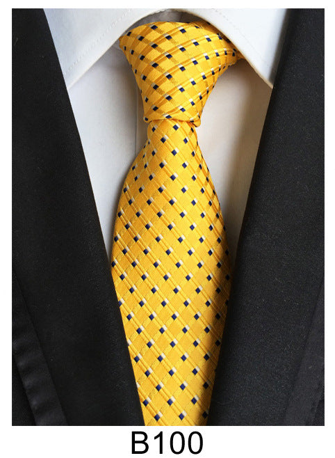 Men's Jacquard Polyester Tie – Classic Stripe Business & Casual Necktie