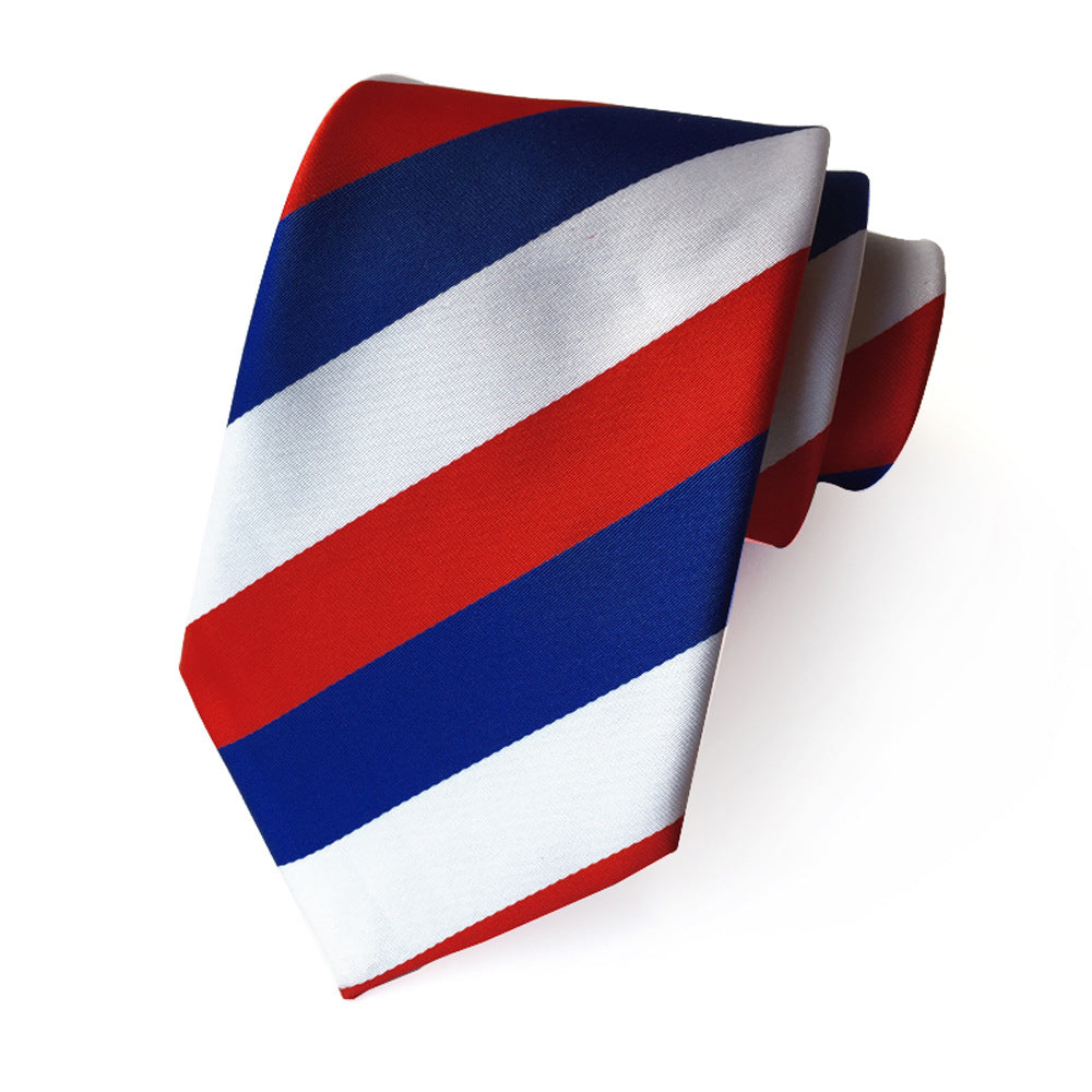 Men's Jacquard Polyester Tie – Classic Stripe Business & Casual Necktie