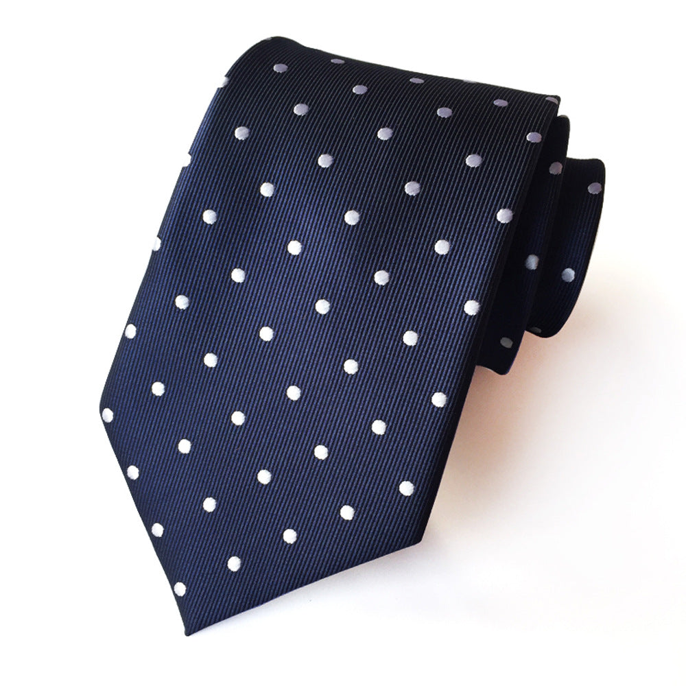 Men's Jacquard Polyester Tie – Classic Stripe Business & Casual Necktie