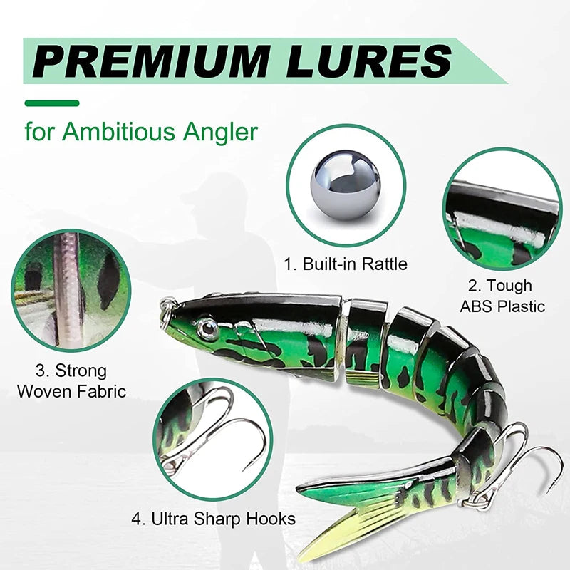 Multi-Jointed Swimbait Fishing Lure – Slow Sinking Bionic Crank Bait for Bass & Trout