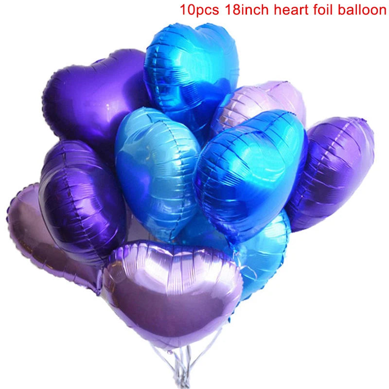 Heart Shape Foil Balloons – 18 Inch Party Decorations (10 Pack)