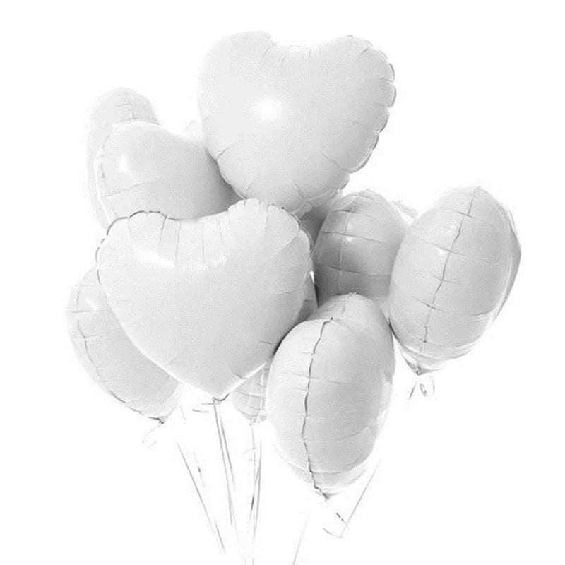 Heart Shape Foil Balloons – 18 Inch Party Decorations (10 Pack)