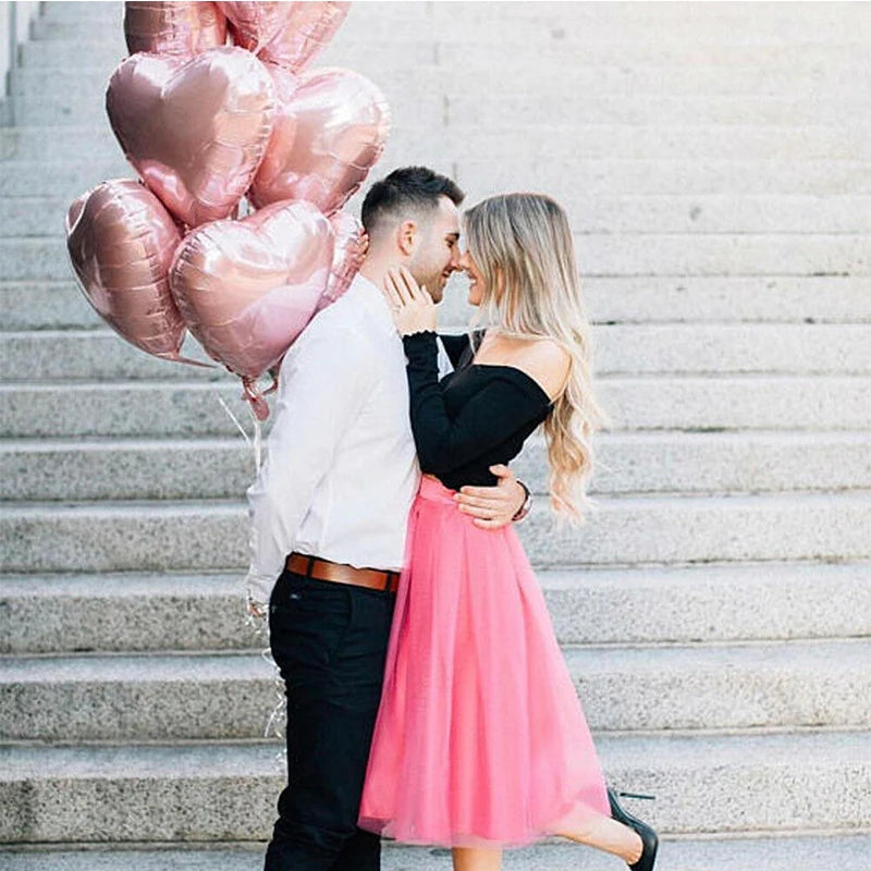 Heart Shape Foil Balloons – 18 Inch Party Decorations (10 Pack)