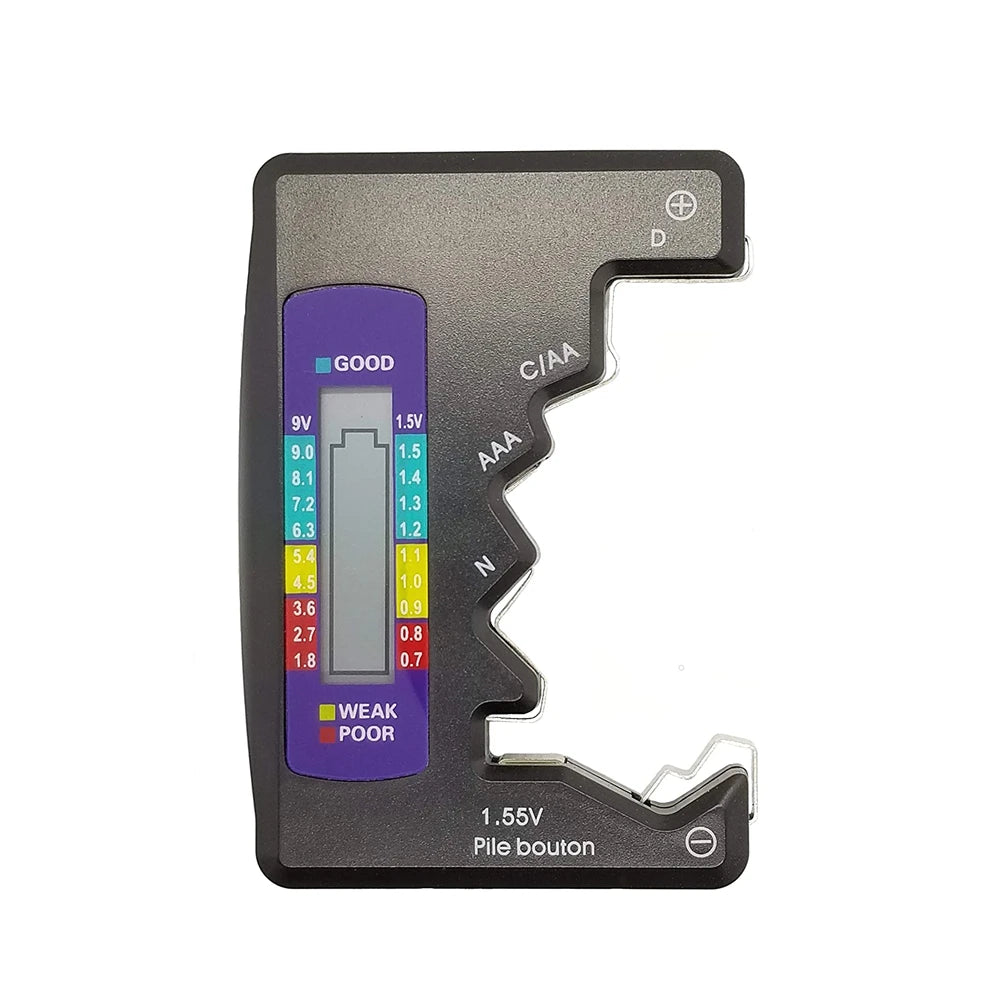 Digital Battery Tester – AA/AAA/9V/1.5V & Button Cell | LCD Display