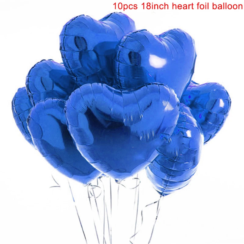 Heart Shape Foil Balloons – 18 Inch Party Decorations (10 Pack)