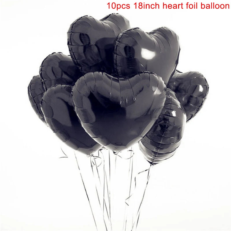 Heart Shape Foil Balloons – 18 Inch Party Decorations (10 Pack)