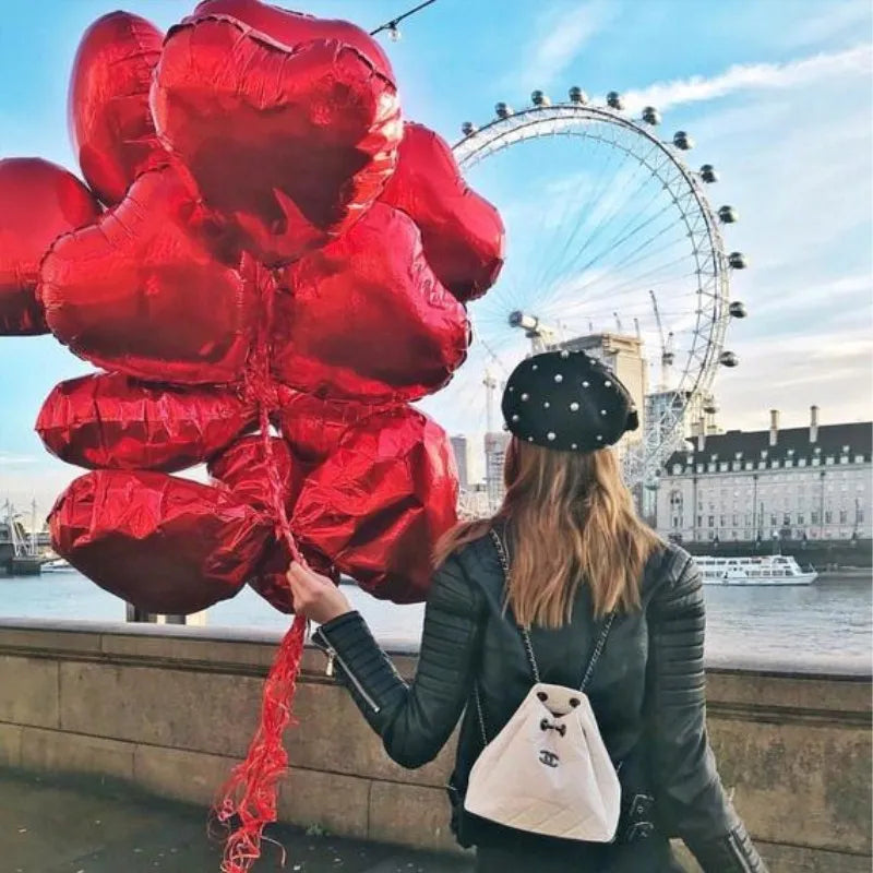 Heart Shape Foil Balloons – 18 Inch Party Decorations (10 Pack)