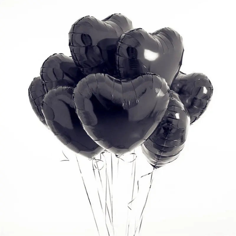 Heart Shape Foil Balloons – 18 Inch Party Decorations (10 Pack)